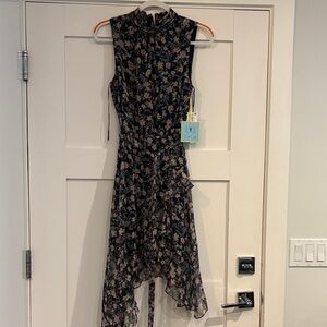 CeCe Multicolor Floral High Low Dress